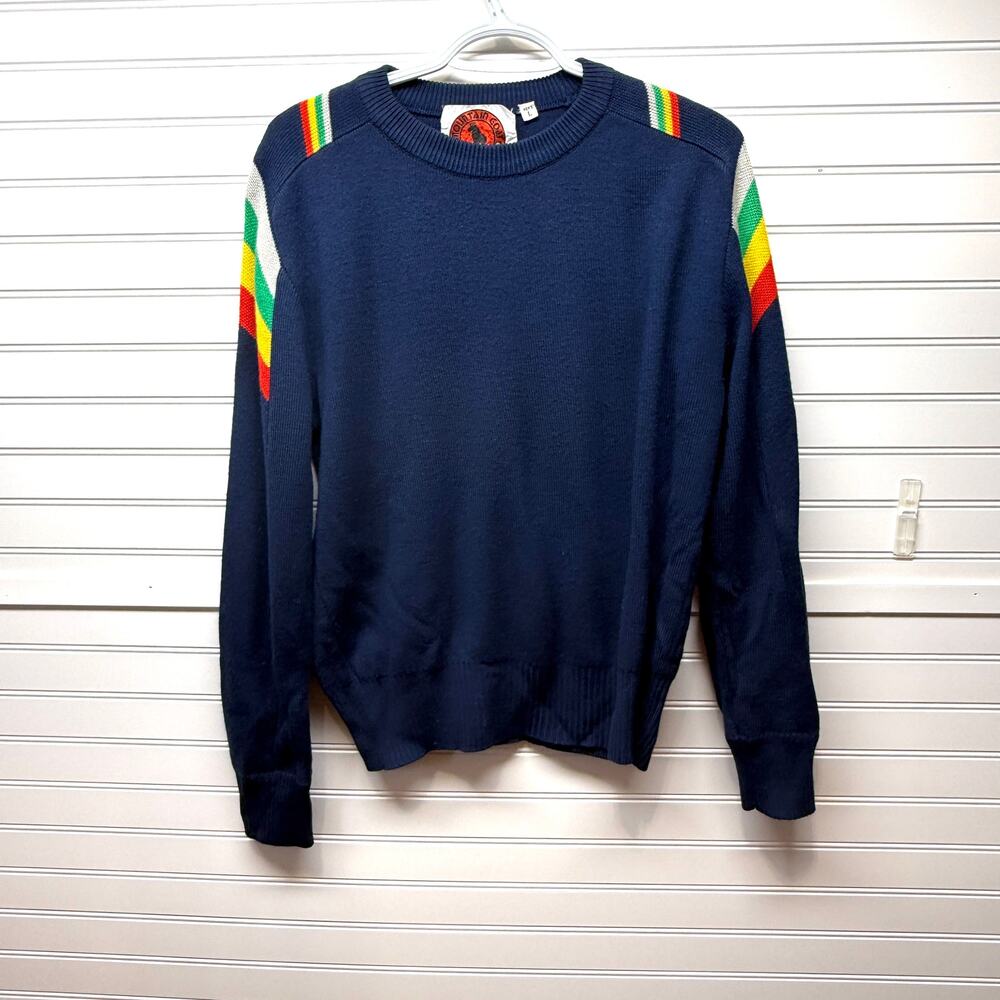 VTG Mountain Goat by White Stag Wool Blend Sweater With Rainbow Accents Size L